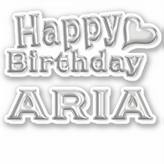 Aria Happy Birthday silver Aufkleber Sticker (Voorkant)