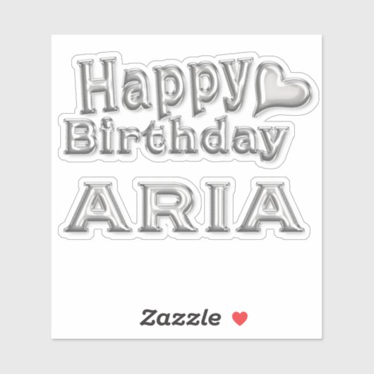 Aria Happy Birthday silver Aufkleber Sticker (Vel)
