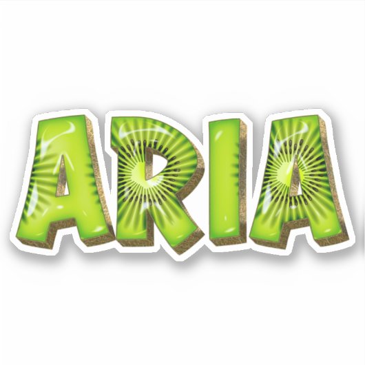 Aria Name Kiwi Design Autocollants (Devant)