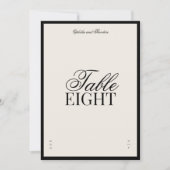 Aria | Numéro de table de mariage élégant noir bei (Devant)