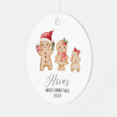 Aria Personalized Baby's First Christmas Metalen Ornament (Voorkant links)