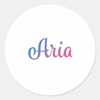 Aria Stijlvol Cursief Ronde Sticker