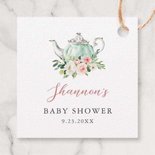 ARIA Tea Party Baby shower Bedankjes Labels (Achterkant)