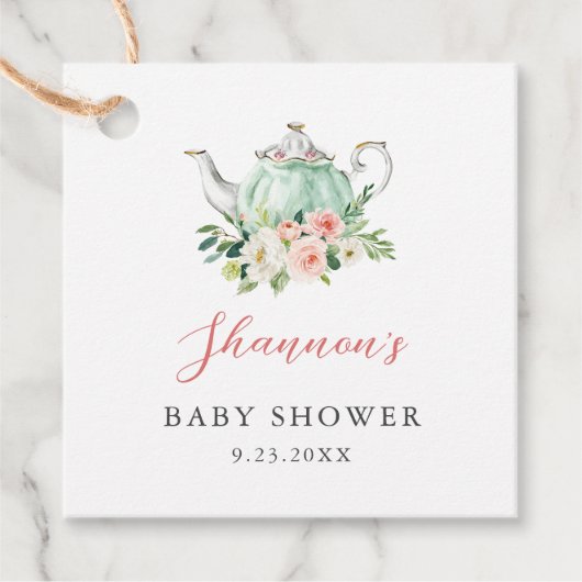 ARIA Tea Party Baby shower Bedankjes Labels (Voorkant)