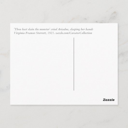 Ariadne en Theseus Briefkaart (Achterkant)