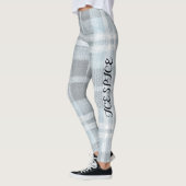 AriaGrace Silver Frost Winter Plaid Pattern Vol 24 Leggings (Links)