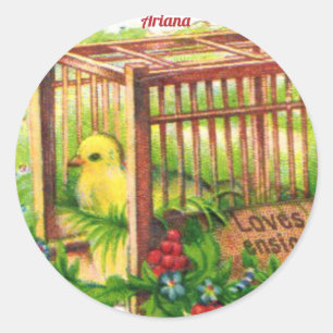 ARIANA ~ EASTER CHICK ~ Sweet Cute Art Ronde Sticker