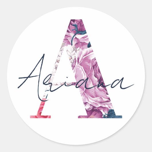 Ariana Naam Aangepaste Sticker Meisjes Label Flora (Voorkant)