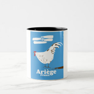 Ariège Frankrijk reisposter. Tweekleurige Koffiemok