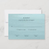 Ariel Blauw Abstracte Waterverf Modern Bruiloft RSVP Kaartje (Voorkant)