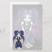 "Ariel" Cute Emo Angel Art Stationery Briefpapier (Voorkant / Achterkant)