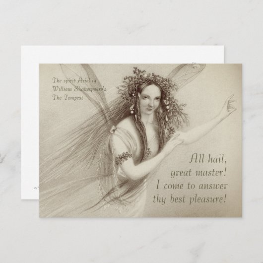 Ariel The tempest All hail, grote meester CC1008 Briefkaart (Voorkant / Achterkant)