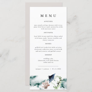 ARIEL Tropical Ocean Coral Manta Ray Beach Menu