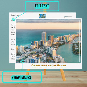 Ariel Uitzicht of South Beach, Florida Briefkaart