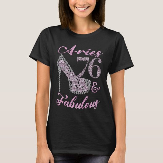 Aries 76 en Fabulously 76e Happ met reservehoogte T-shirt (Voorkant)