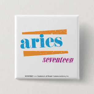 Aries Aqua Vierkante Button 5,1 Cm