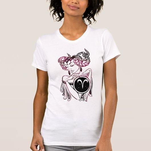 Aries Art Deco Lady T-shirt (Voorkant)