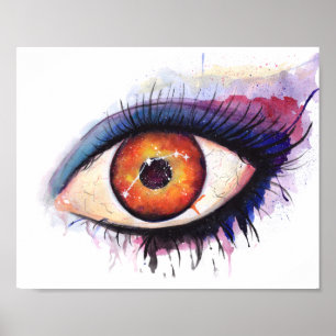 Aries Astrological Sign Waterverf Eye Poster