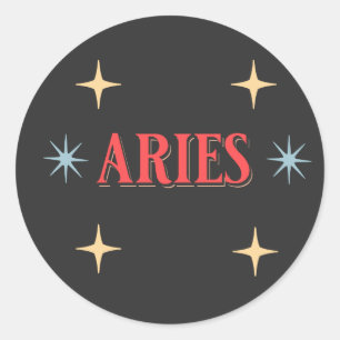Aries astrologisch teken ronde sticker