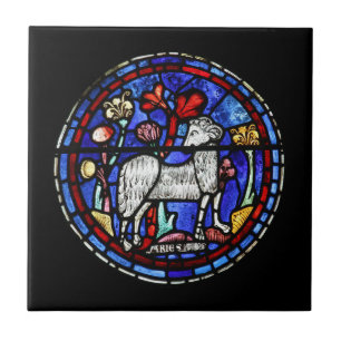 Aries Astrology Glas in lood keramische Tegel Tegeltje