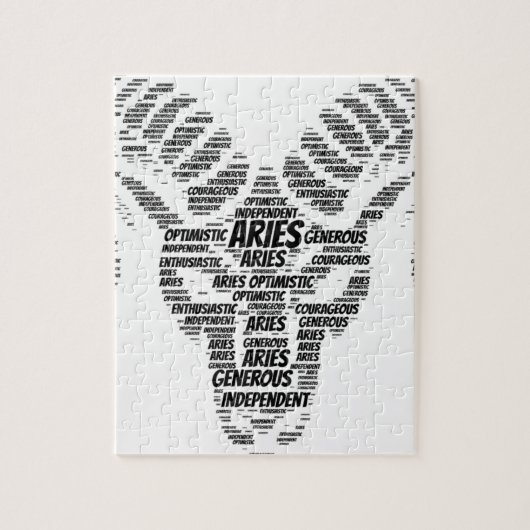 Aries Astrology Zodiac Sign Word Cloud Legpuzzel (Verticaal)
