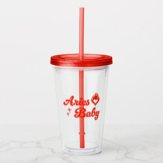 Aries baby acryl drinkbeker (Voorkant)