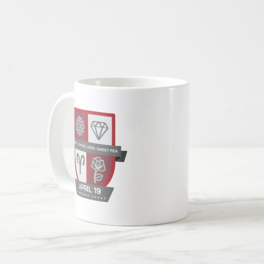 Aries Birthday Crest™ for April 1-19 Mug (Devant gauche)