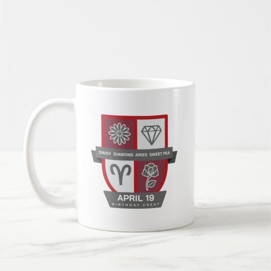 Aries Birthday Crest™ for April 1-19 Mug (Gauche)
