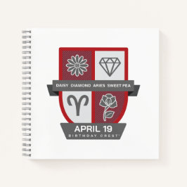 Aries Birthday Crest™ for April 1-19 Notitieboek