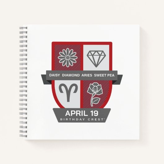 Aries Birthday Crest™ for April 1-19 Notitieboek (Voorkant)