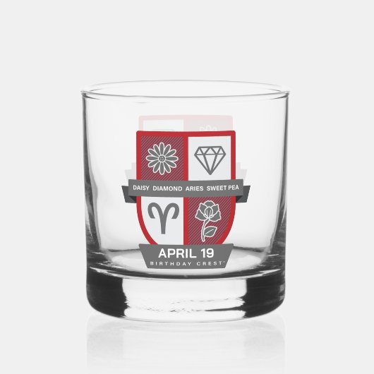 Aries Birthday Crest™ for April 1-19 Whisky Glas (Voorkant)