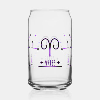 Aries Can Glass Gift for Aries Zodiac Sign