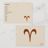 Aries - Chubby Visitekaartje (Voorkant / Achterkant)