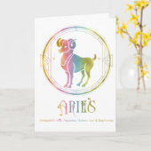 Aries Compatibiliteit Verjaardag Wenskaart Kaart (Gele Bloem)