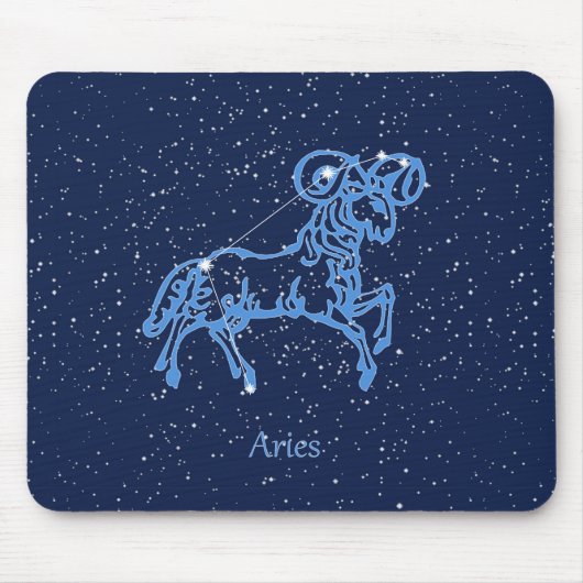 Aries Constellation and Zodiac Sign with Stars Muismat (Voorkant)