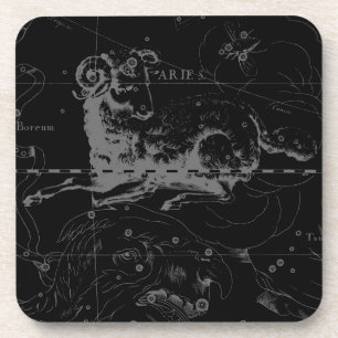 Aries Constellation Hevelius  op Black Bier Onderzetter