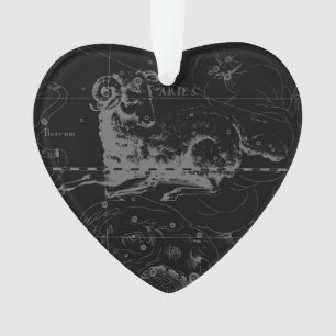 Aries Constellation Map Engraving by Hevelius Ornament