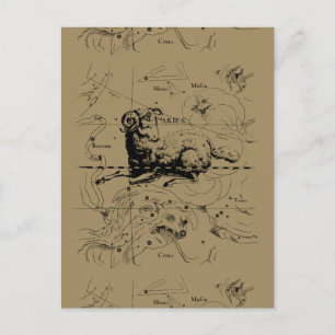 Aries Constellation Map Hevelius 1690 Briefkaart