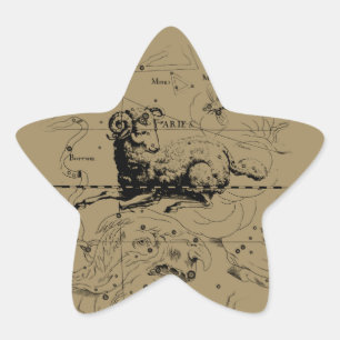 Aries Constellation Map Hevelius 1690 Ster Sticker