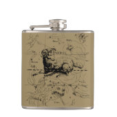 Aries Constellation Map Hevelius circa 1690 Heupfles (Voorkant)