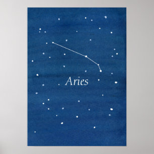 Aries Constellation Night Sky Poster