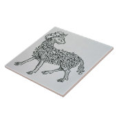 Aries (de Ram) een illustratie uit het 'Poeticon' Tegeltje (Zijkant)