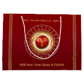 Aries - de Ram Zodiab Teken Grote Gift Bag Groot Cadeauzakje (Achterkant)