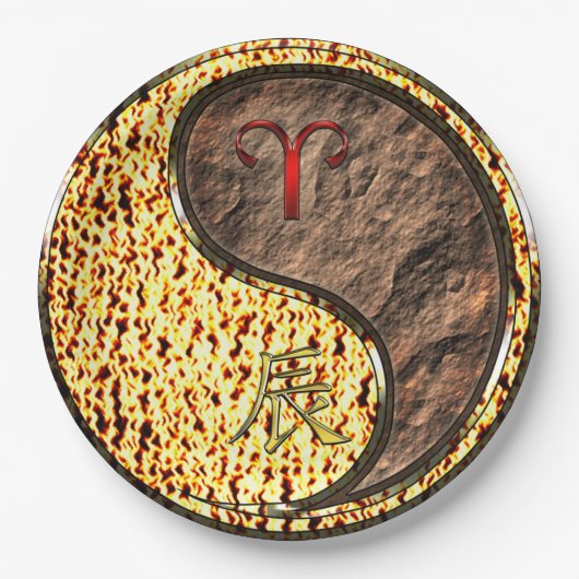 Aries & Earth Dragon Papieren Bordje (Voorkant)