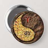 Aries & Earth Rabbit Ronde Button 4,0 Cm (Voorkant /achterkant)