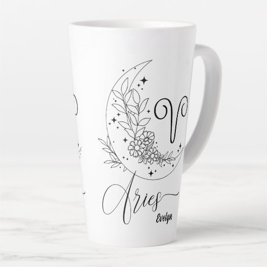 Aries Elegant - Personaliseer de Grote Latte Mok v (Rechterhoek)