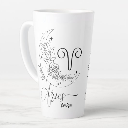 Aries Elegant - Personaliseer de Grote Latte Mok v (Linkerhoek)