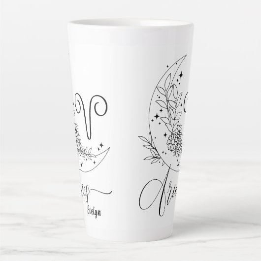 Aries Elegant - Personaliseer de Grote Latte Mok v (Voorkant)