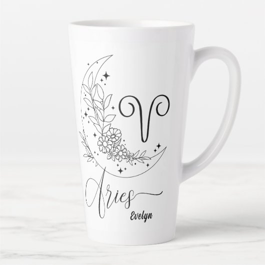 Aries Elegant - Personaliseer de Grote Latte Mok v (Rechts)