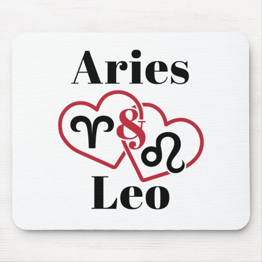 Aries en Leo Couples Zodiac Horoscope Muismat (Voorkant)